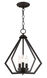 Prism 3 Light 14 inch Bronze Convertible Mini Chandelier/Ceiling Mount Ceiling Light