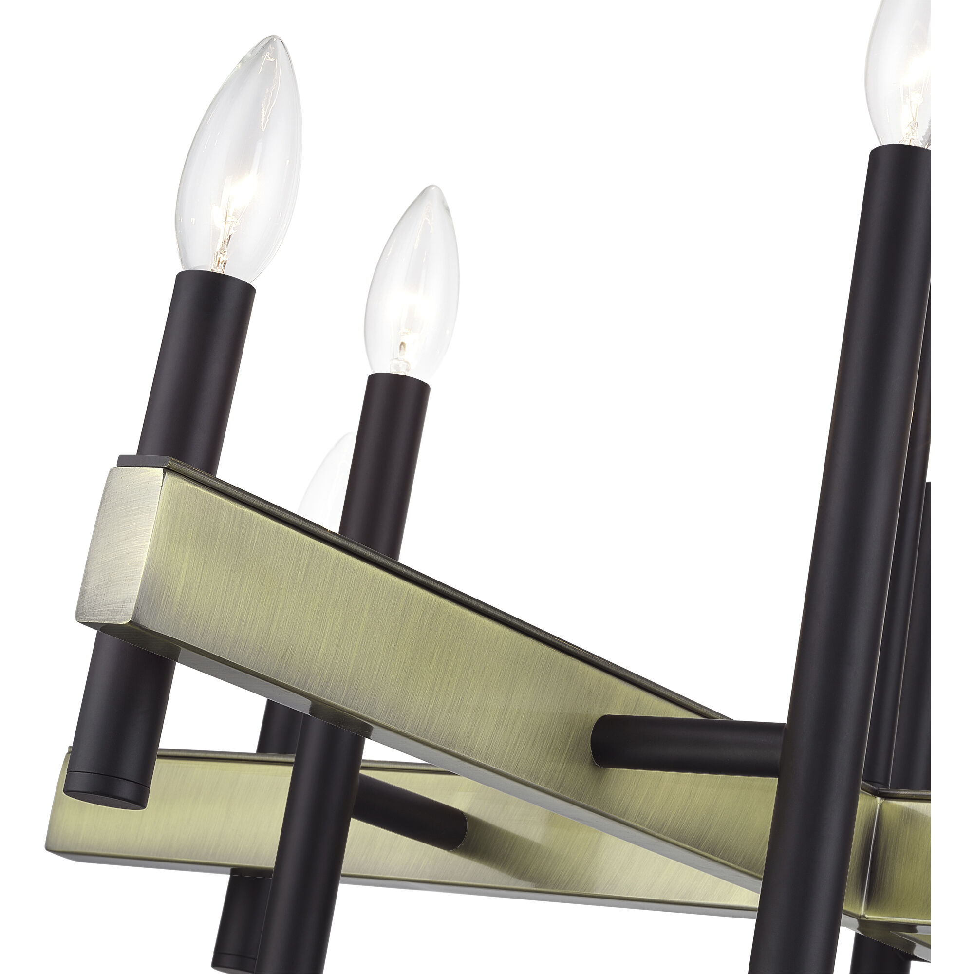 Denmark 8 Light 28 inch Bronze with Antique Brass Accents Chandelier Ceiling Light