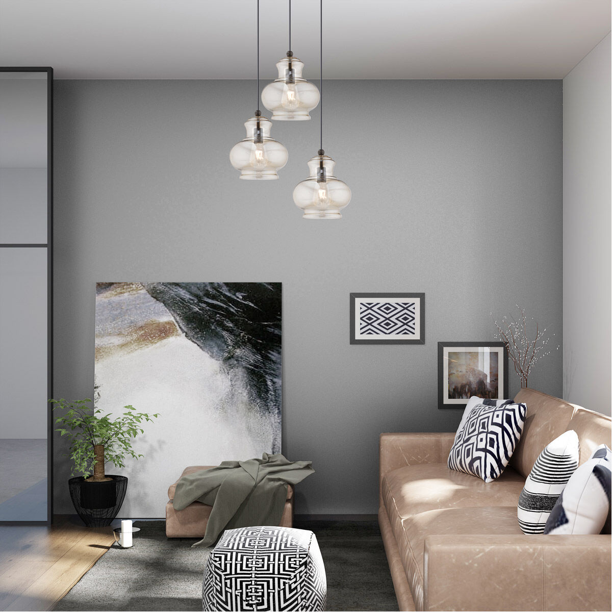 Art Glass 1 Light 9.88 inch English Bronze Mini Pendant Ceiling Light