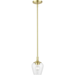 Willow 1 Light 6 inch Satin Brass Single Pendant Ceiling Light, Single