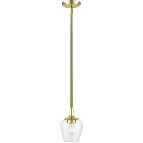 Willow 1 Light 6 inch Satin Brass Single Pendant Ceiling Light, Single