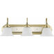Belmont 3 Light 24 inch Polished Brass & Polished Chrome Bath Vanity Wall Light in Polished Brass and Chrome