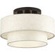 Manorwood 3 Light 15 inch English Bronze Semi Flush Mount Ceiling Light, Large