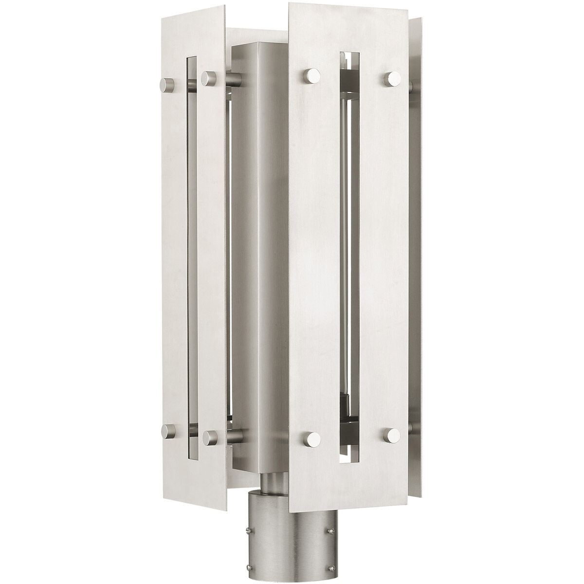 Utrecht 1 Light 20 inch Brushed Nickel Accents Outdoor Post Top Lantern