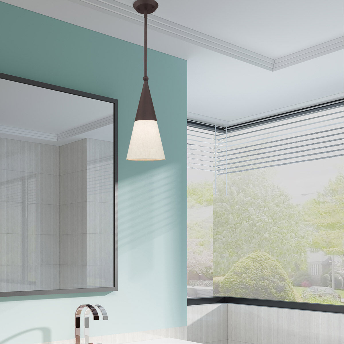 Stockholm 1 Light 6.75 inch Bronze Mini Pendant Ceiling Light