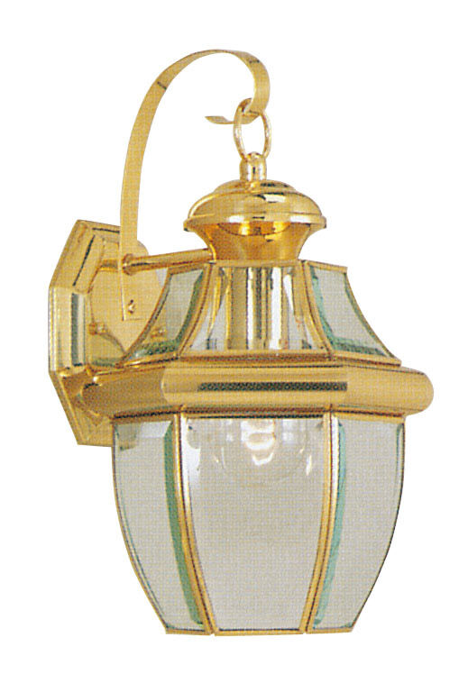 Monterey 1 Light 13 inch Polished Brass Outdoor Wall Lantern