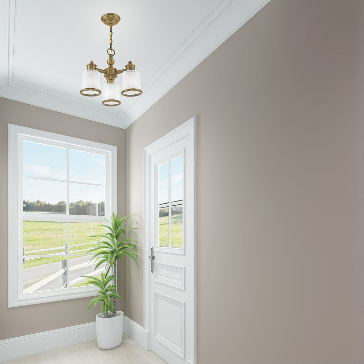 Middlebush 3 Light 16 inch Antique Brass Convertible Mini Chandelier/Ceiling Mount Ceiling Light