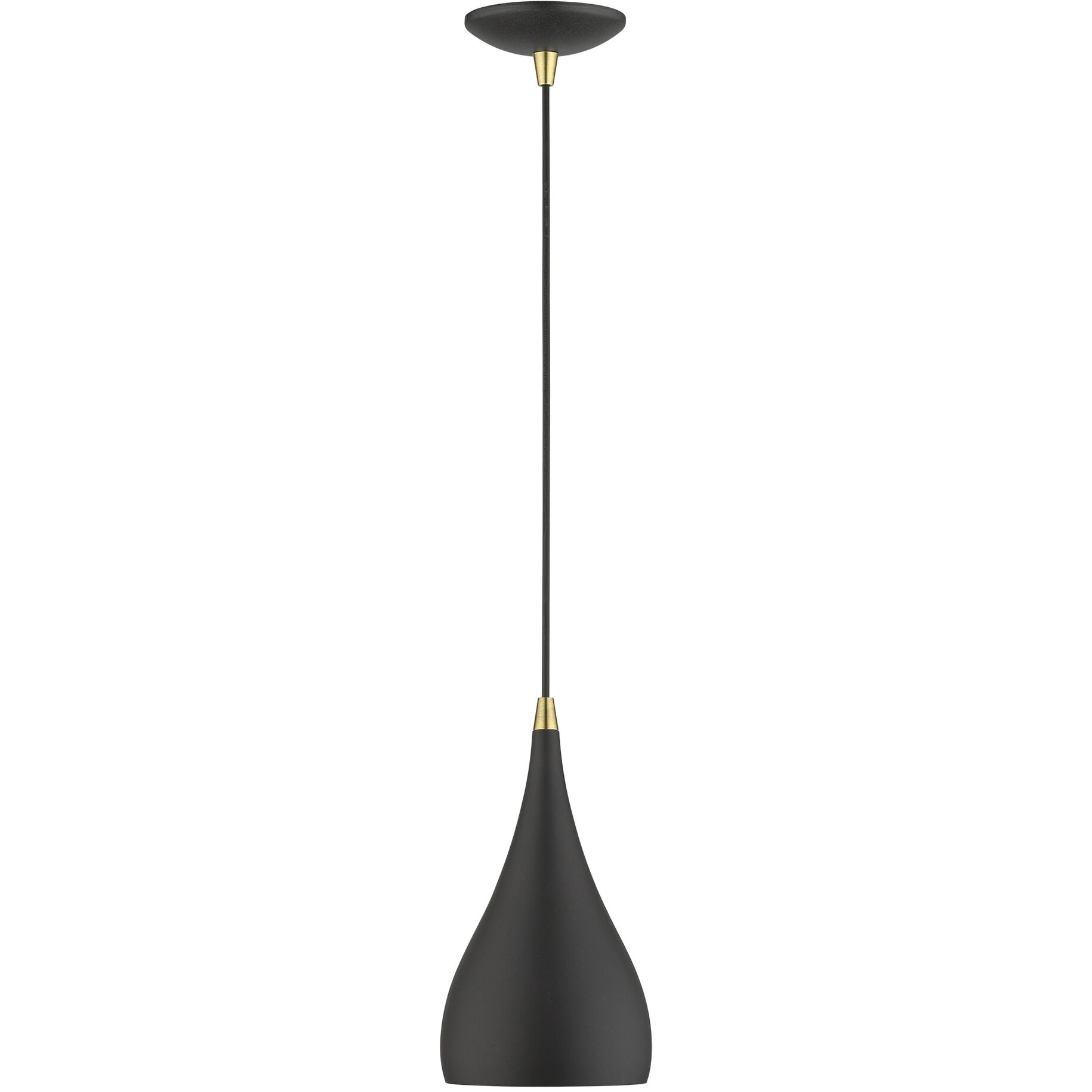 Amador 1 Light 6.25 inch Textured Black with Antique Brass Accents Mini Pendant Ceiling Light