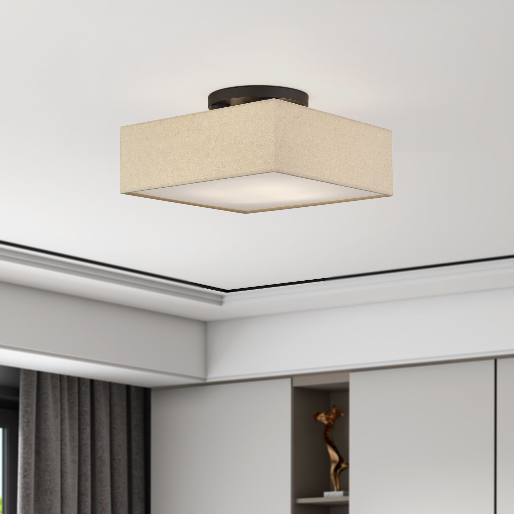 Summit 4 Light 15 inch Bronze Semi Flush Mount Ceiling Light, Large