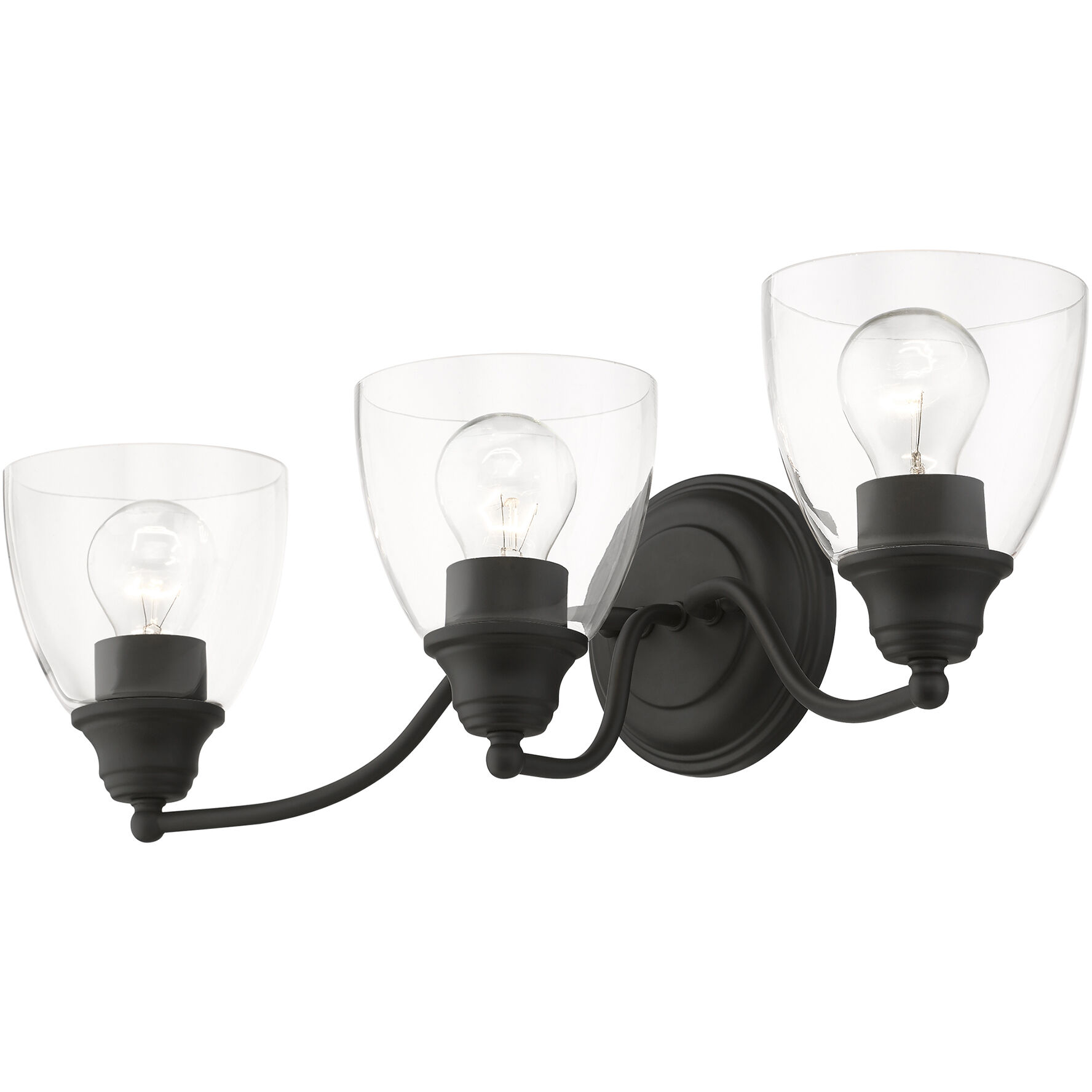 Montgomery 3 Light 23 inch Black Vanity Sconce Wall Light