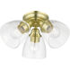 Montgomery 3 Light 14 inch Satin Brass Semi-Flush Ceiling Light