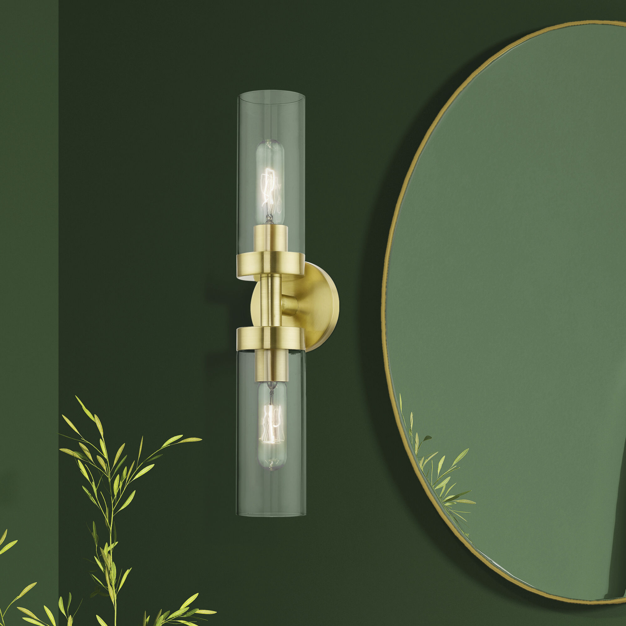 Ludlow 2 Light 4.25 inch Satin Brass Vanity Sconce Wall Light