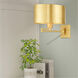 Allison 24 inch 100.00 watt Satin Brass Swing Arm Wall Lamp Wall Light