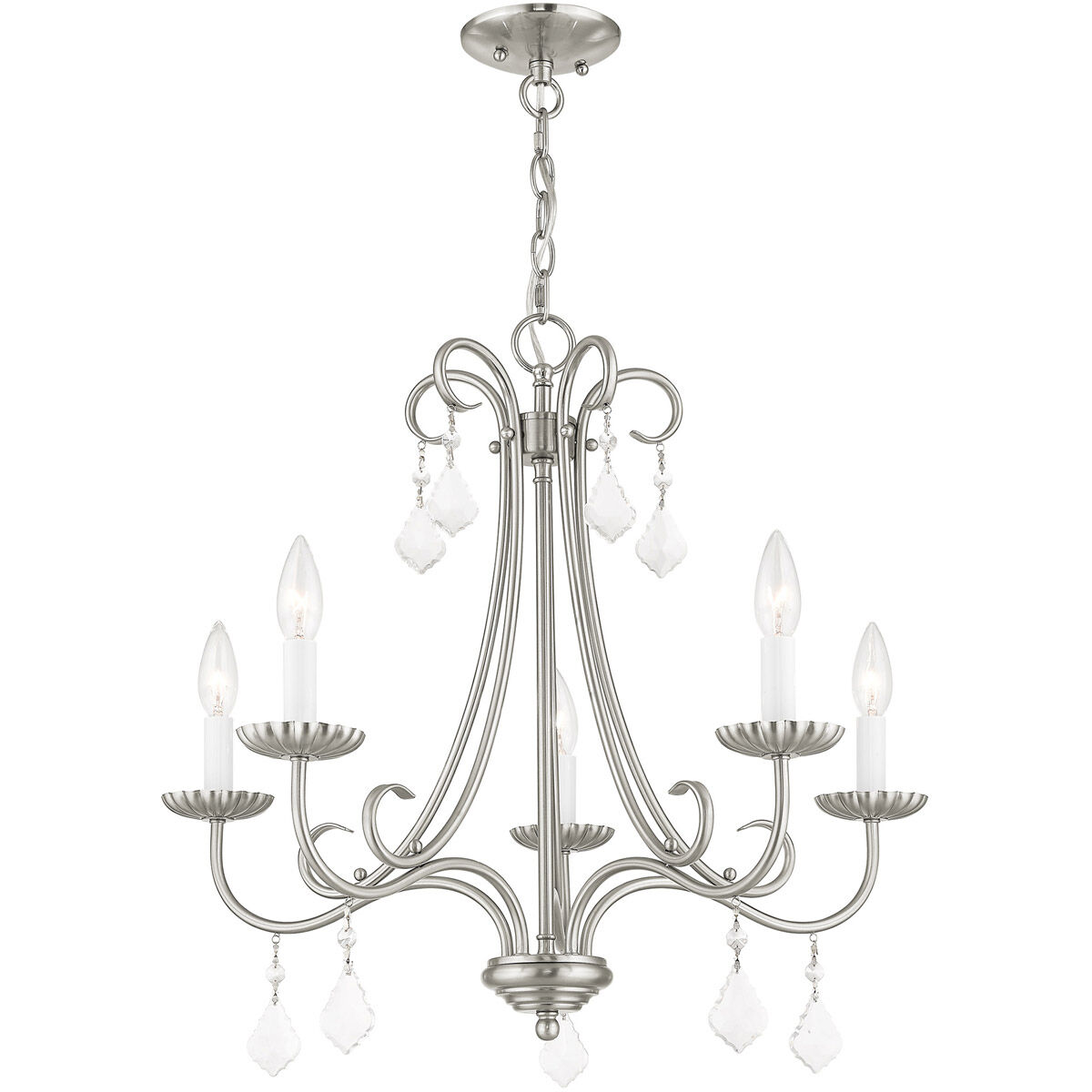 Daphne 5 Light 25 inch Brushed Nickel Chandelier Ceiling Light