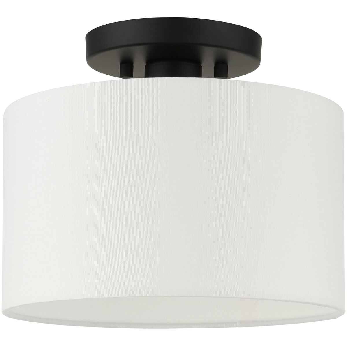 Meridian 1 Light 10 inch Black Semi Flush Ceiling Light