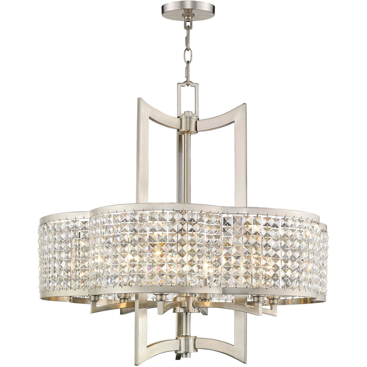 Grammercy 6 Light 26 inch Brushed Nickel Chandelier Ceiling Light
