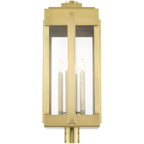 Lexington 4 Light 31 inch Natural Brass Outdoor Post Top Lantern