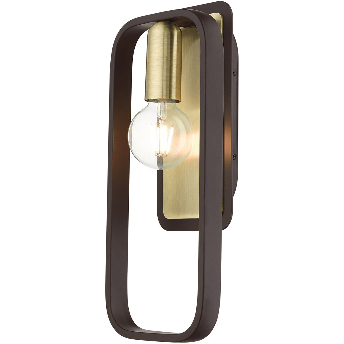 Bergamo 1 Light 7 inch Bronze with Antique Brass Accents ADA ADA Single Sconce Wall Light