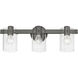Munich 3 Light 23 inch Black Chrome Vanity Sconce Wall Light