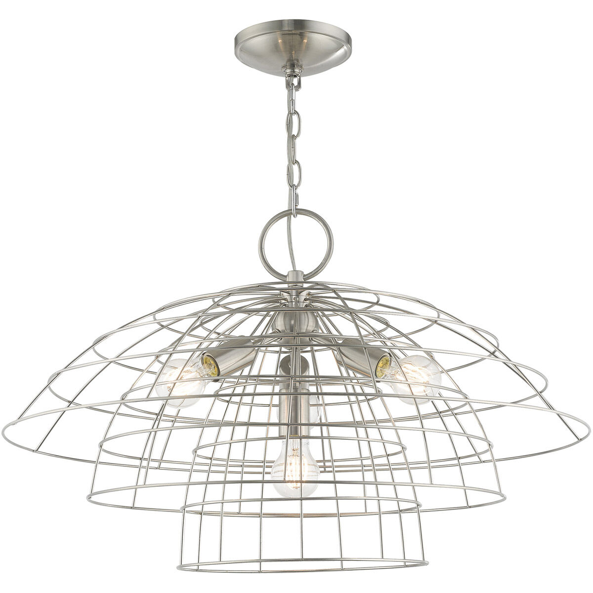 Brooklyn 4 Light 28 inch Brushed Nickel Chandelier Ceiling Light