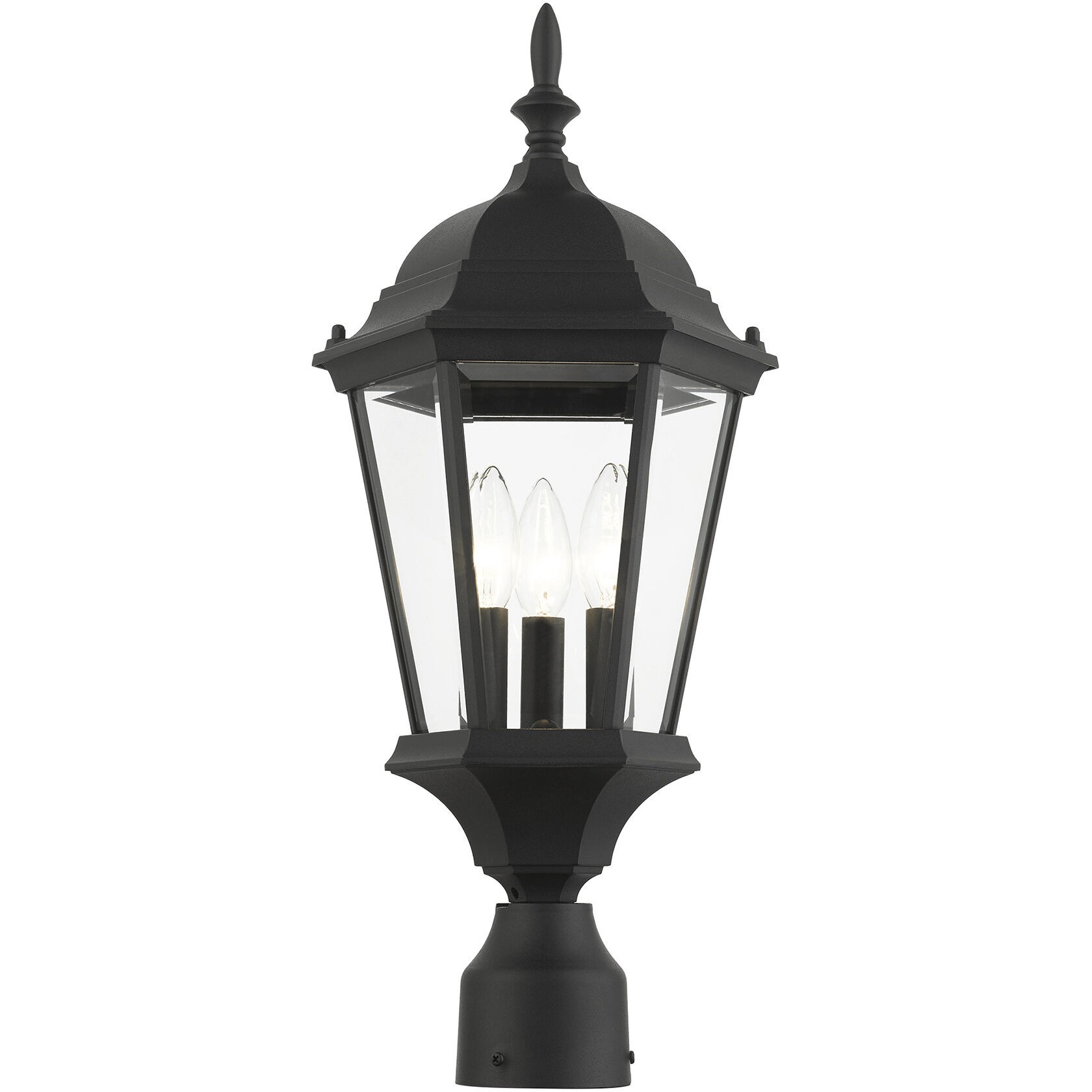 Hamilton 3 Light 21 inch Textured Black Outdoor Post Top Lantern