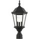 Hamilton 3 Light 21 inch Textured Black Outdoor Post Top Lantern