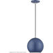 Kuppola 9.25 inch Ocean Blue with Brushed Nickel Accents Pendant Ceiling Light, Globe