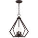 Prism 3 Light 14 inch Bronze Convertible Mini Chandelier/Ceiling Mount Ceiling Light