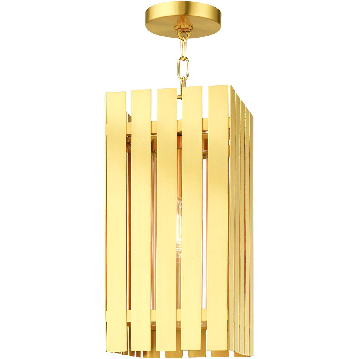 Greenwich 1 Light 8 inch Satin Brass Outdoor Pendant Lantern