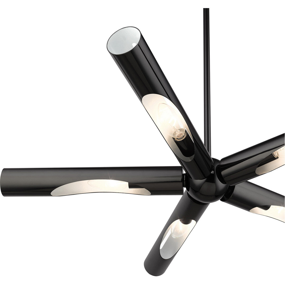 Acra 5 Light 28 inch Black Chrome Chandelier Ceiling Light