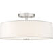 Meridian 3 Light 15 inch Brushed Nickel Semi-Flush Mount Ceiling Light
