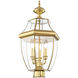 Monterey 3 Light 23.5 inch Polished Brass Outdoor Post Top Lantern