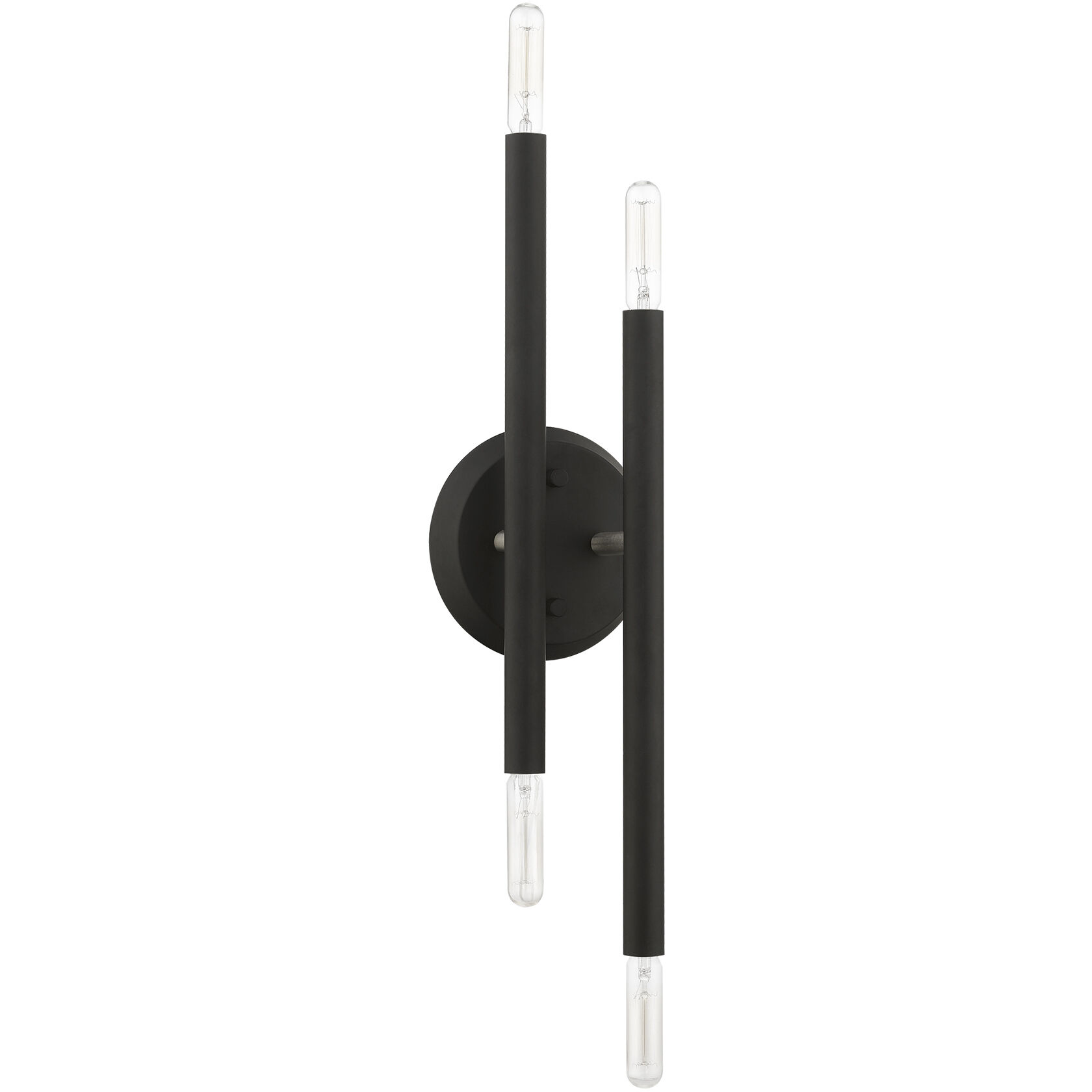 Soho 4 Light 5 inch Black with Brushed Nickel Accents ADA Sconce Wall Light