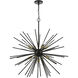 Tribeca 9 Light 34 inch Shiny Black with Polished Brass Accents Foyer Pendant Chandelier Ceiling Light