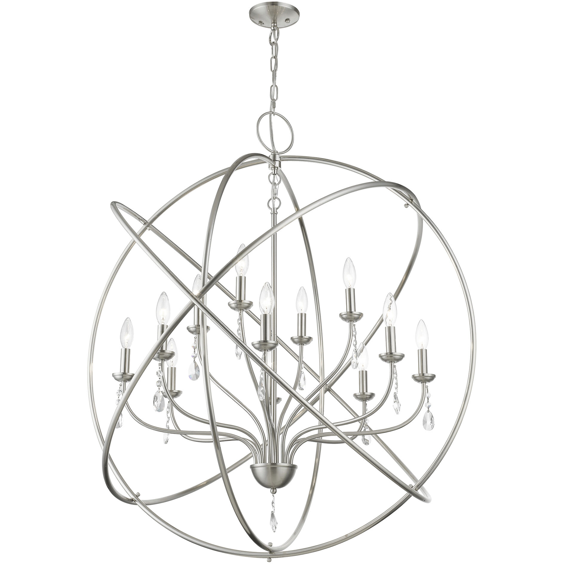 Aria 12 Light 40 inch Brushed Nickel Grande Foyer Chandelier Ceiling Light