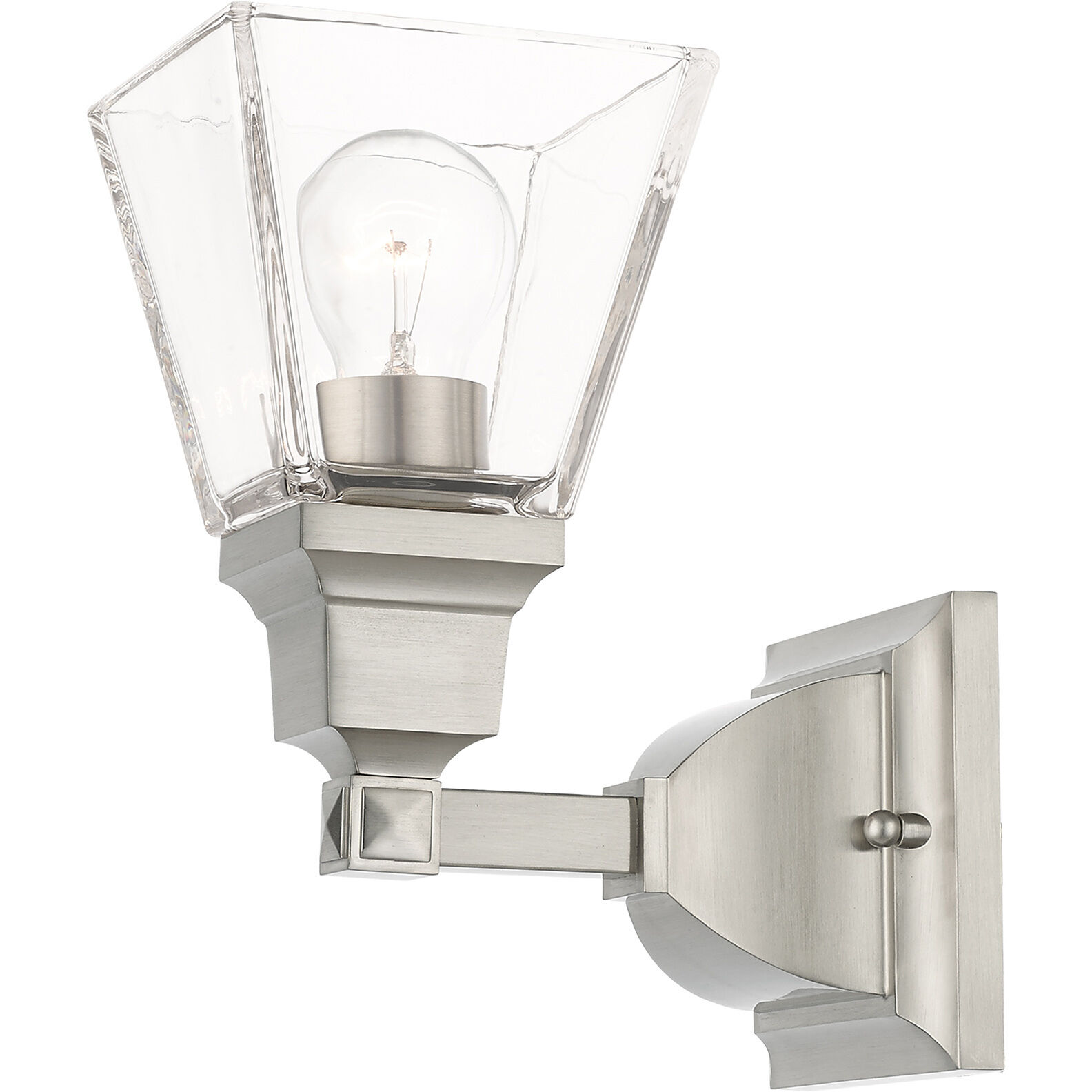 Mission 1 Light 5 inch Brushed Nickel Sconce Wall Light