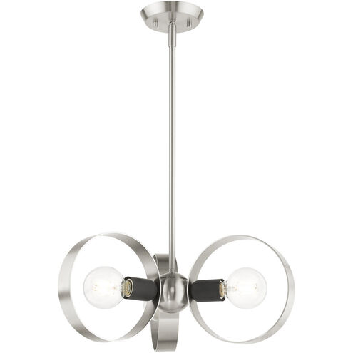 Chesterfield 3 Light 12 inch Brushed Nickel Mini Chandelier Ceiling Light