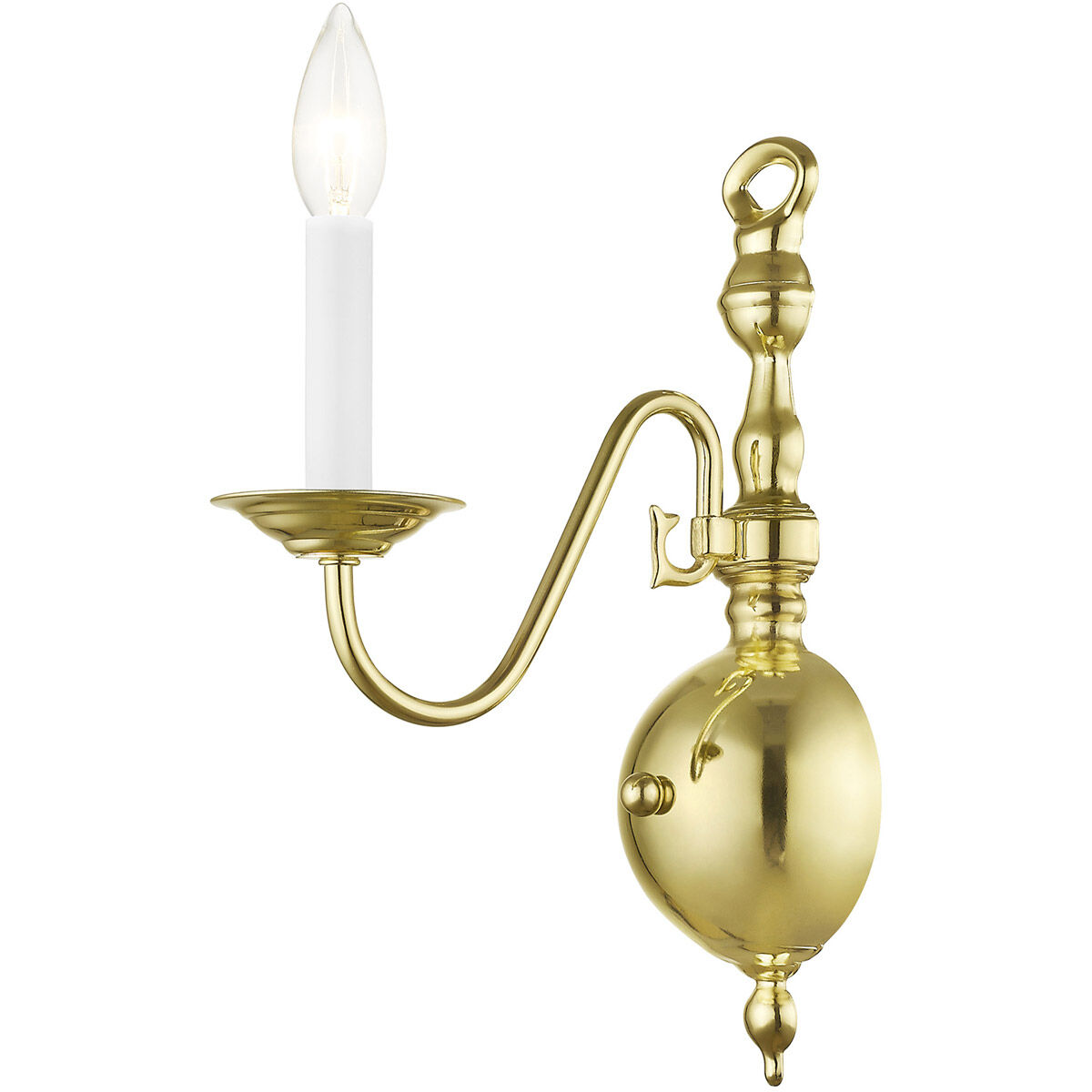 Williamsburgh 1 Light 5 inch Polished Brass Wall Sconce Wall Light