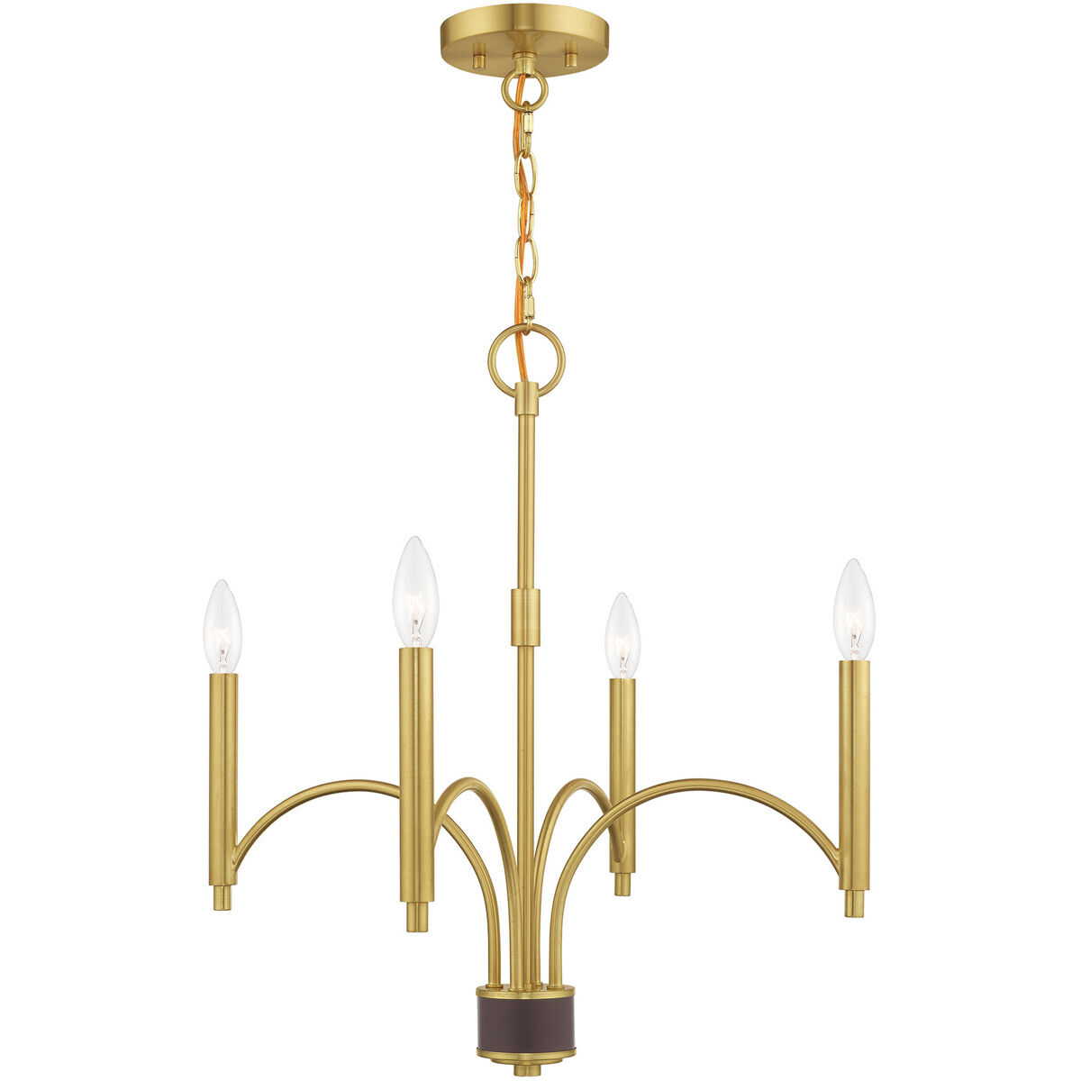 Wisteria 4 Light 19.75 inch Satin Brass Mini Chandelier Ceiling Light
