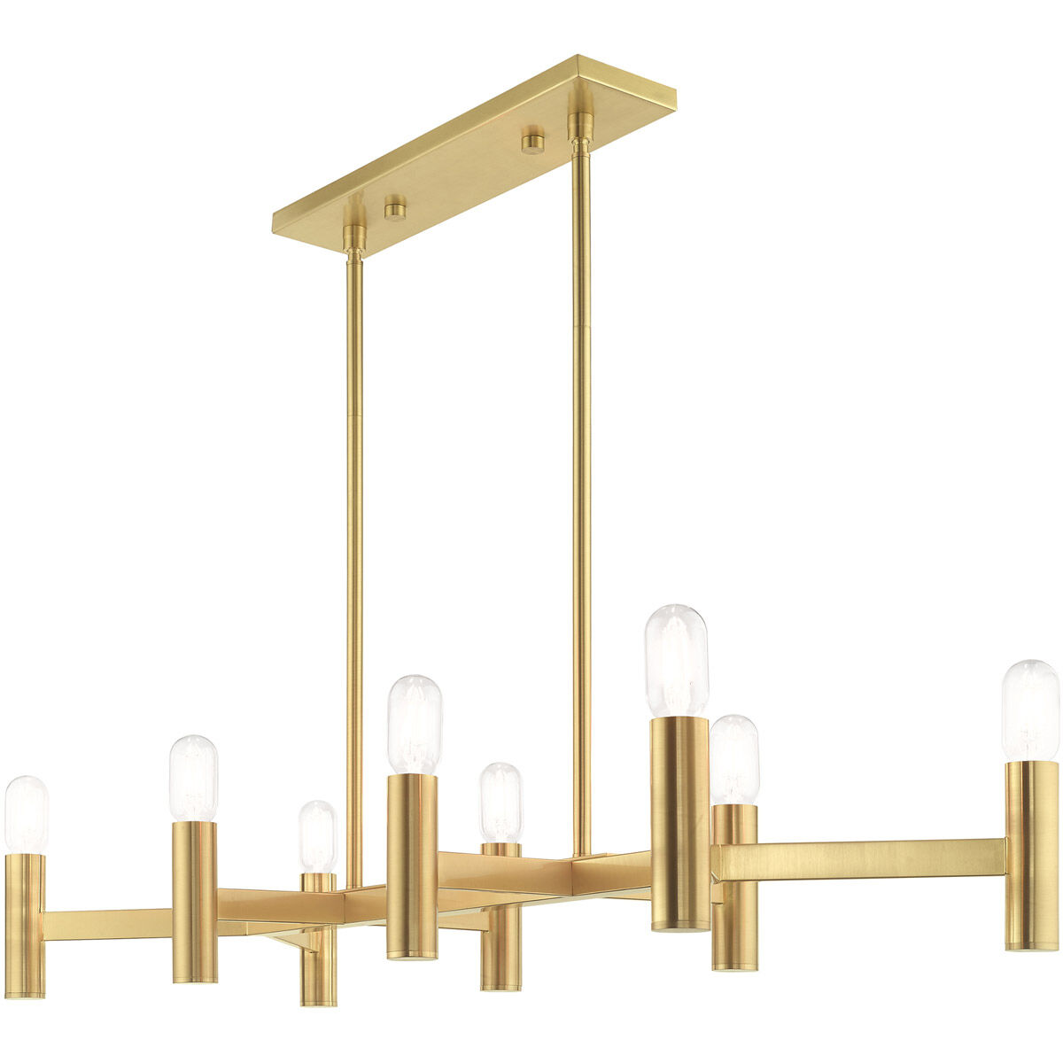 Copenhagen 8 Light 40 inch Satin Brass Linear Chandelier Ceiling Light