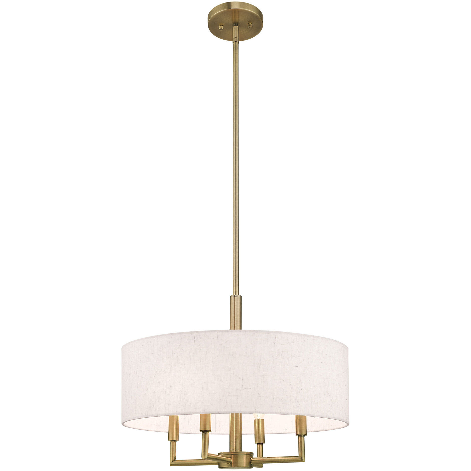 Meridian 4 Light 18 inch Antique Brass Pendant Chandelier Ceiling Light
