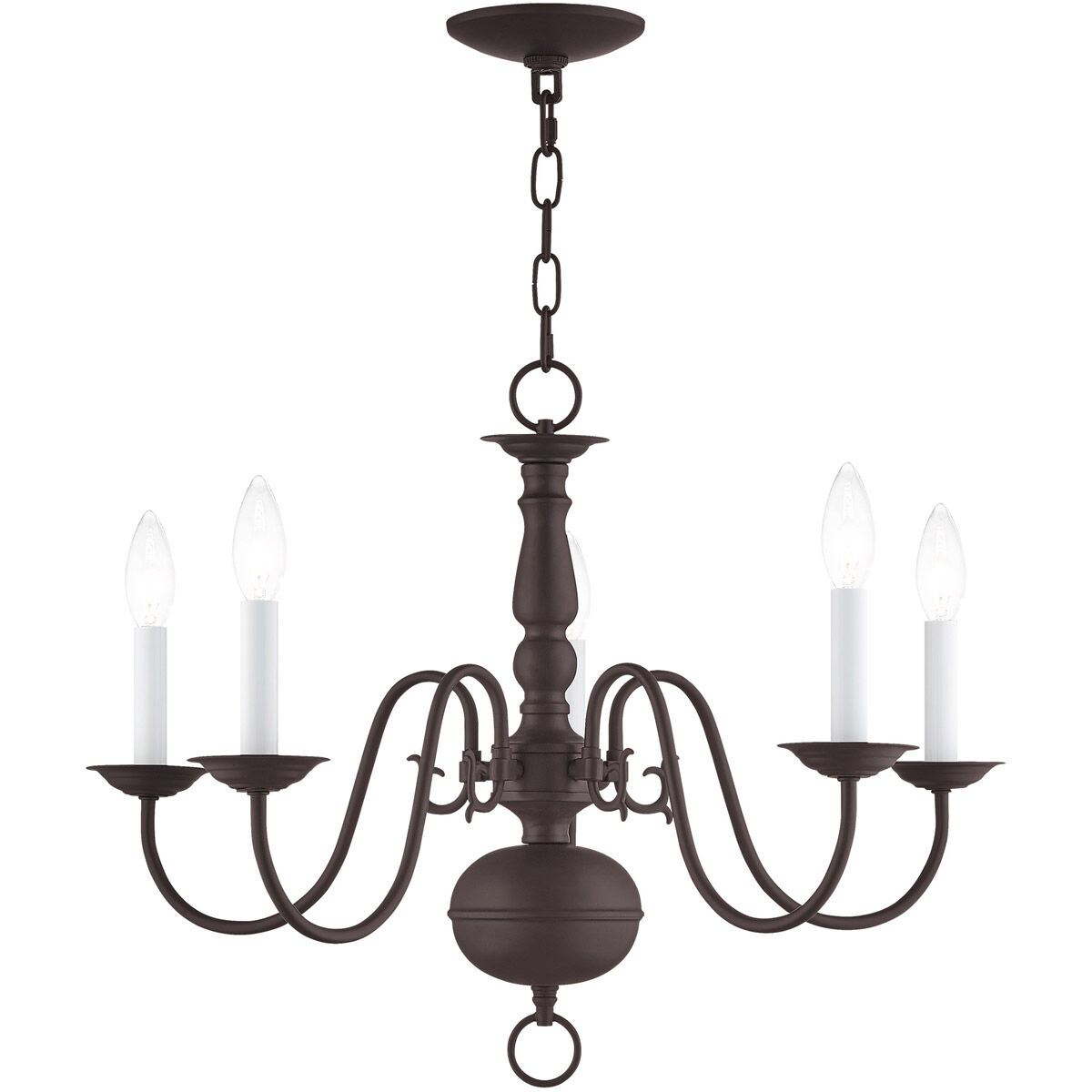 Williamsburgh 5 Light 24 inch Bronze Chandelier Ceiling Light
