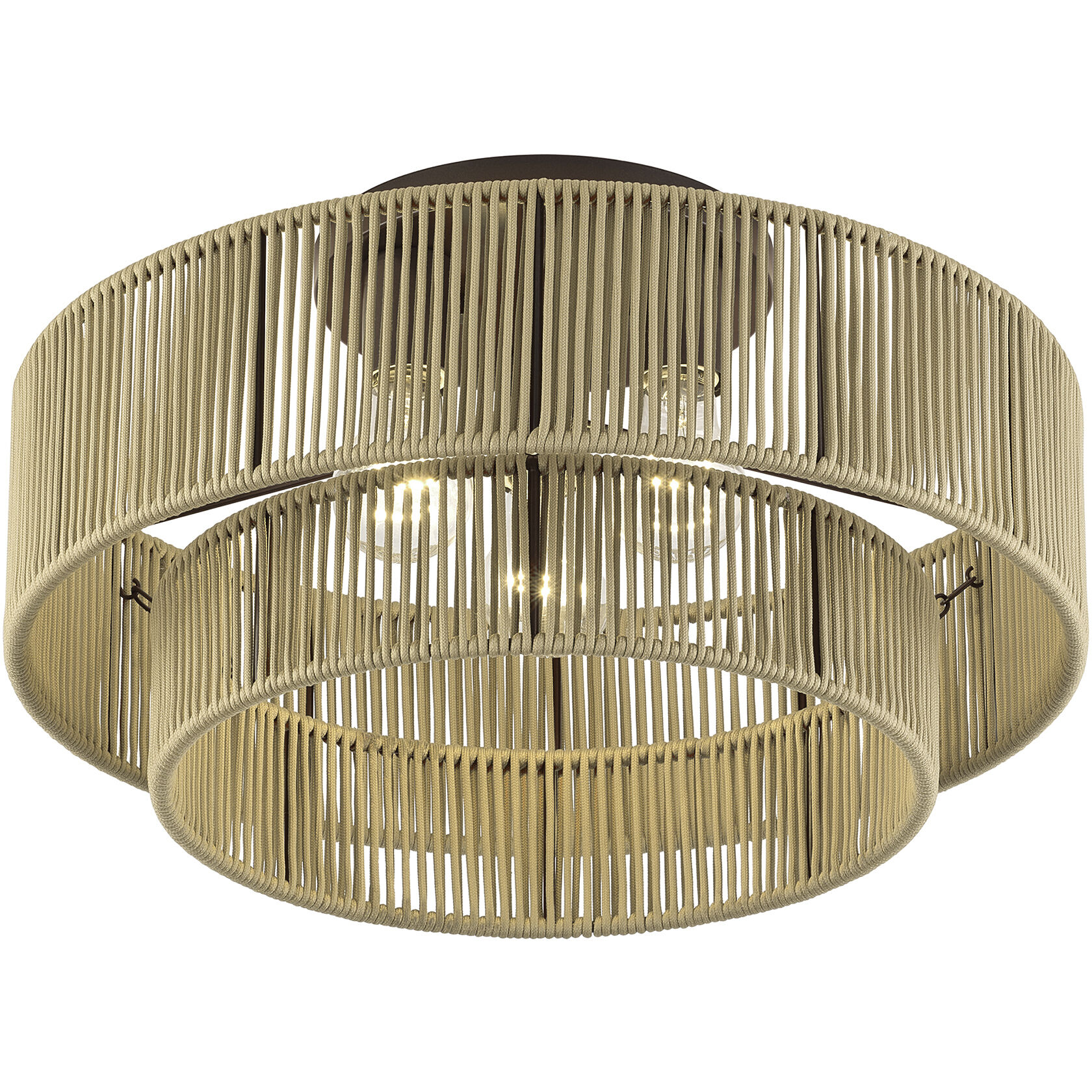 Acordia 3 Light 18 inch English Bronze Semi Flush Mount Ceiling Light, Large