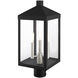Nyack 3 Light 19.5 inch Black with Brushed Nickel Cluster Medium Outdoor Post Top Lantern