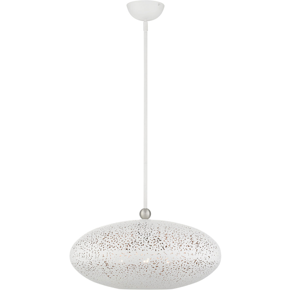 Charlton 3 Light 20 inch White with Brushed Nickel Accents Pendant Ceiling Light