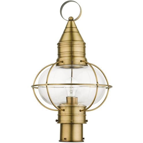 Newburyport 1 Light 20 inch Antique Brass Outdoor Post Top Lantern