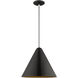 Allison 1 Light 14 inch Shiny Black Mini Pendant Ceiling Light