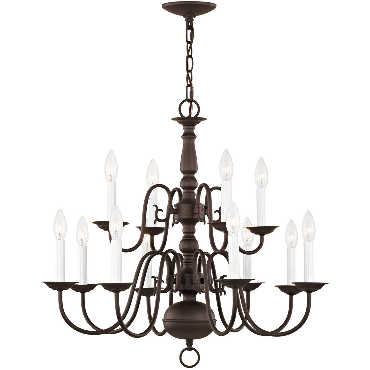 Williamsburgh 12 Light 26 inch Bronze Chandelier Ceiling Light