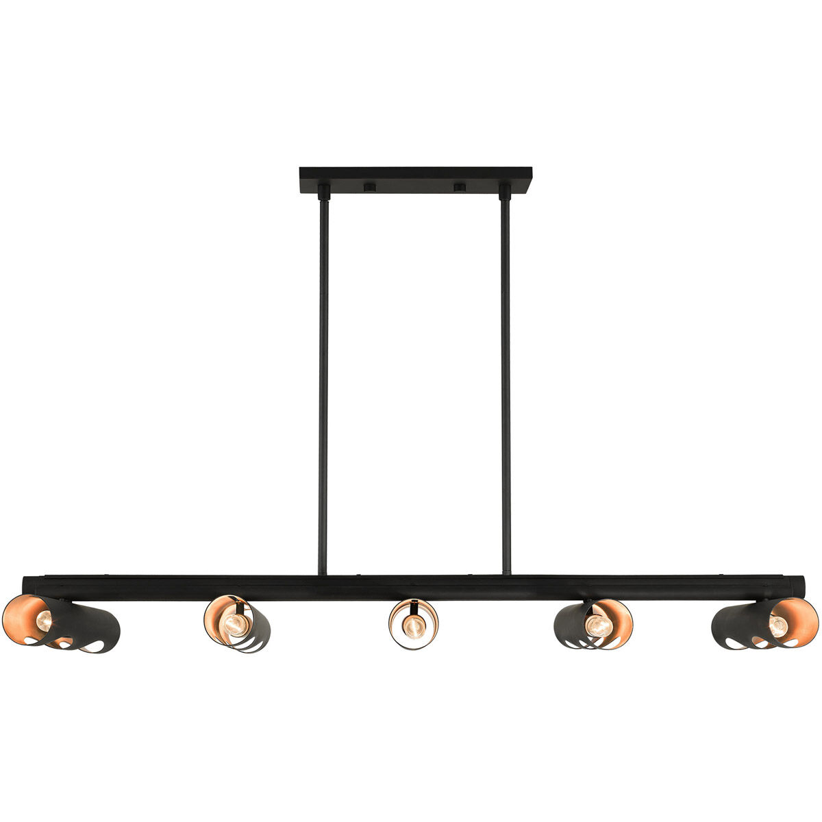 Novato 10 Light 50 inch Black Linear Chandelier Ceiling Light