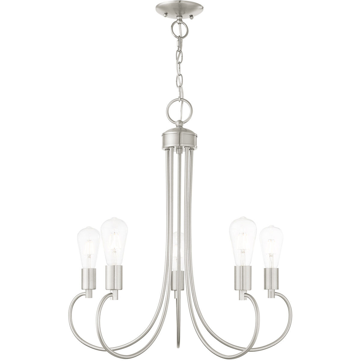 Bari 5 Light 25 inch Brushed Nickel Chandelier Ceiling Light